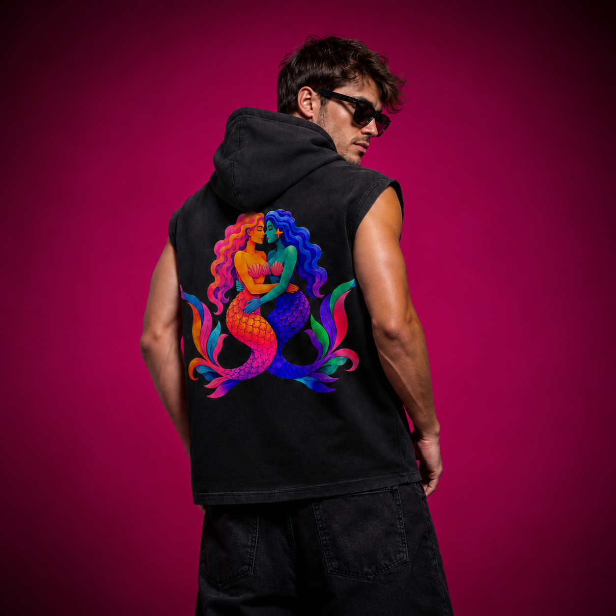Gaylantis: Mermaid Kisser | Sleeveless Hoodie