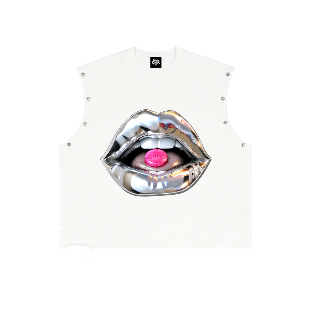 NeonQueer,CNTCandy,DistressedTankTop,EyeletTankTop,QueerFashion,LGBTQClothing,StatementClothing,AlternativeStreetwear,QueerStyle,Clubwear