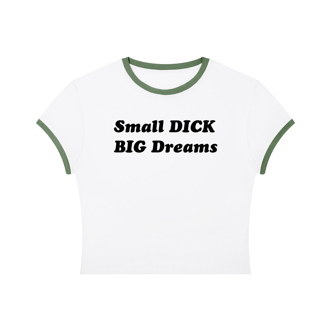 Queer Quotes: Small Dick Big Dreams | Crop Ringer Tee