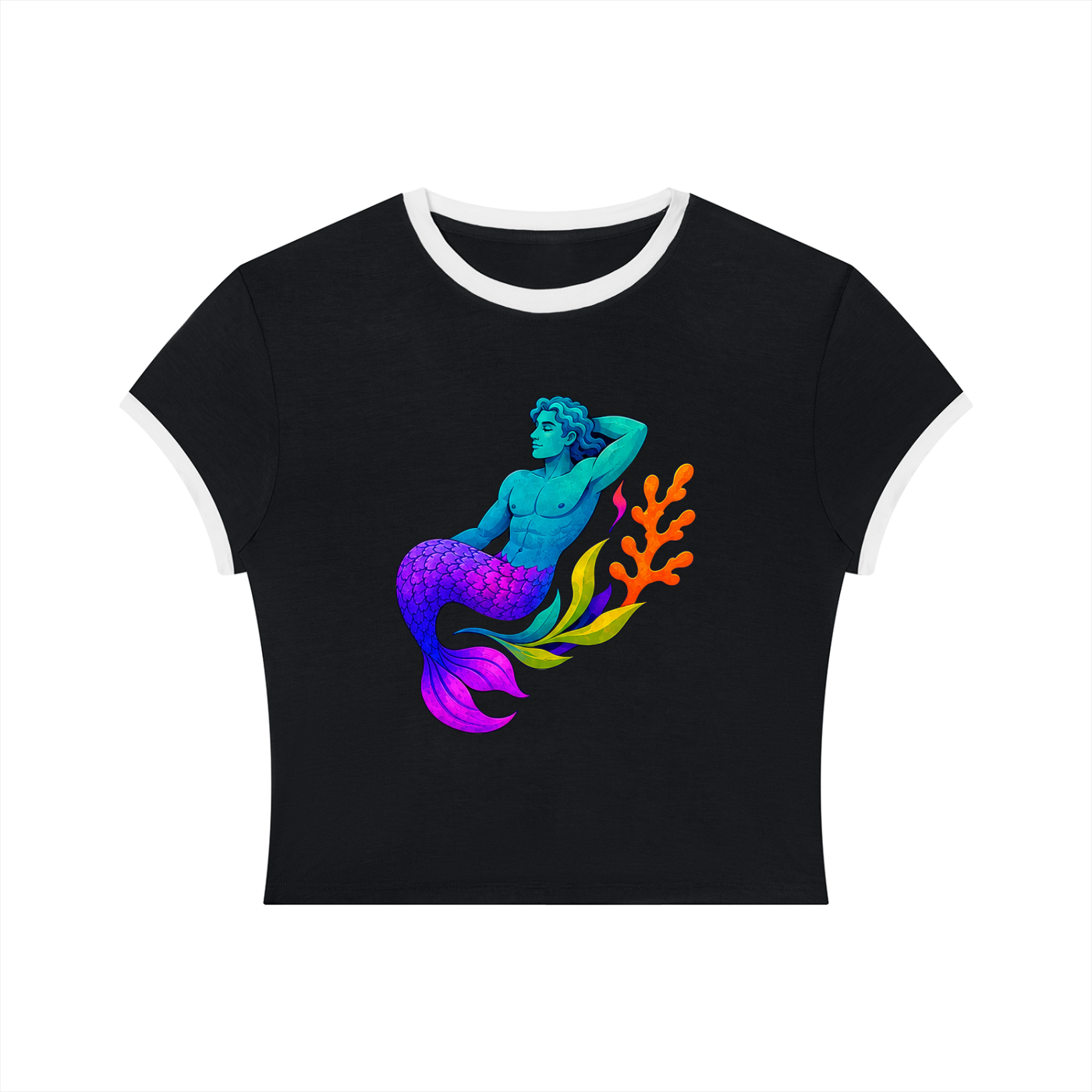 Gaylantis: Merman's Desire | Crop Ringer Tee