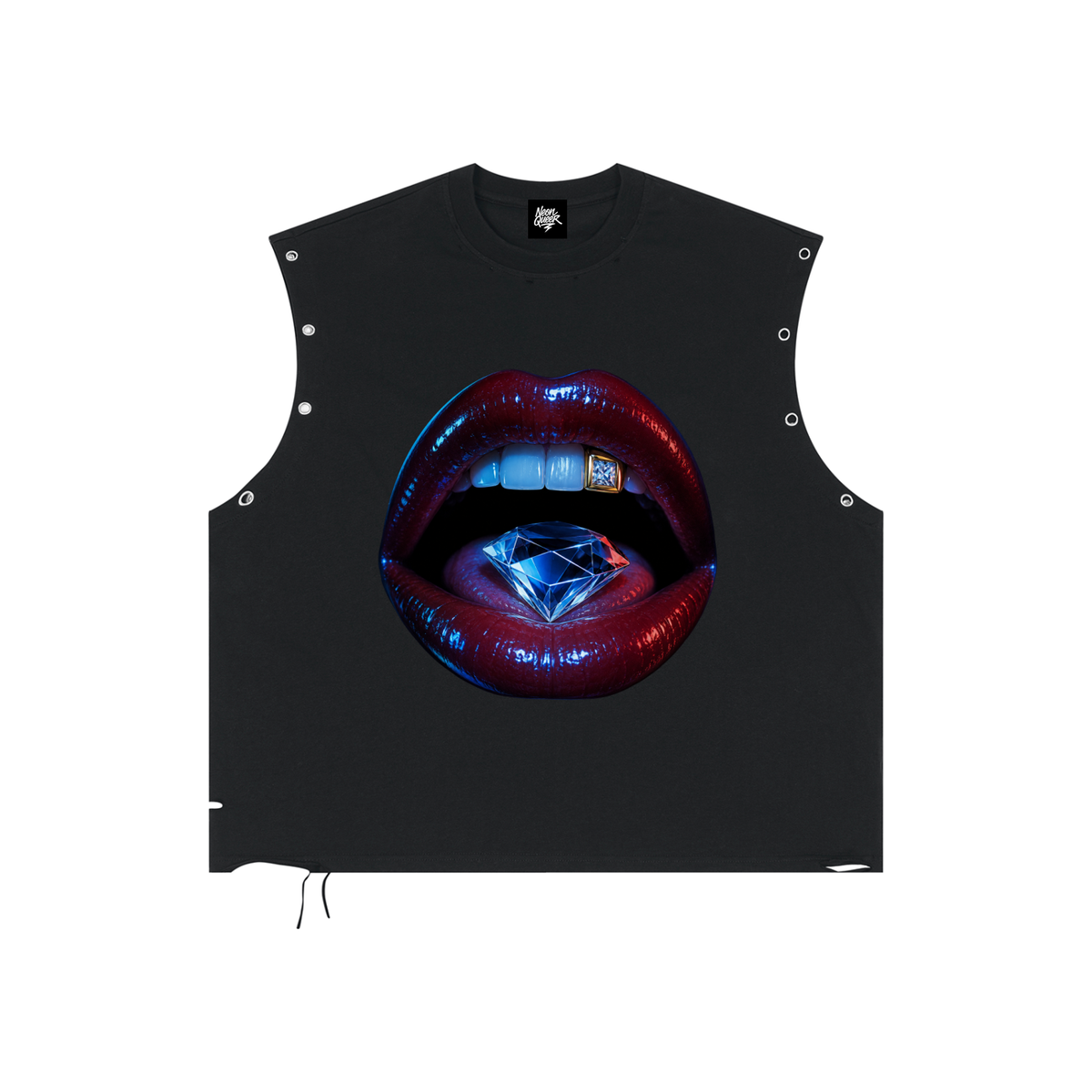 NeonQueer,RichBitch,DistressedTankTop,EyeletTankTop,QueerFashion,LGBTQClothing,StatementClothing,AlternativeStreetwear,QueerStyle,Clubwear