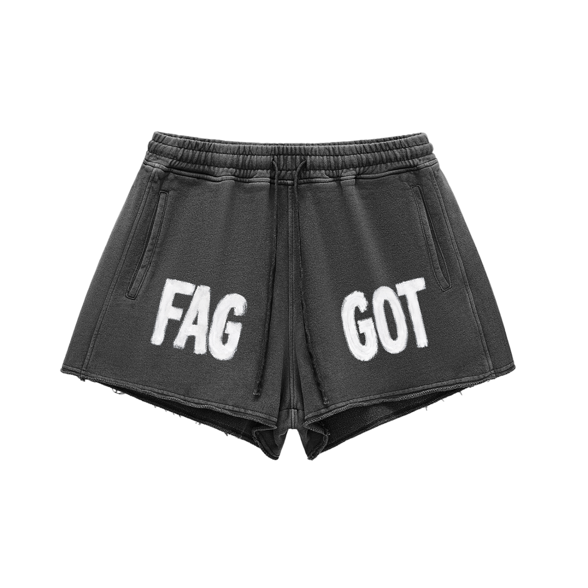 NeonQueer,FAGGOT,DrawstringShorts,SnowWashed,QueerFashion,LGBTQClothing,StatementShorts,Streetwear,AlternativeFashion,QueerStyle