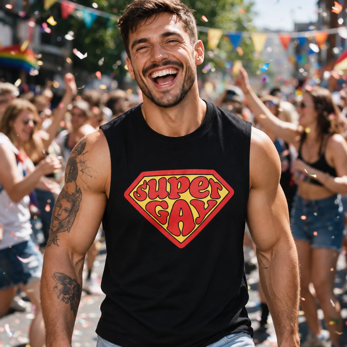 NeonQueer,SuperGay,RawEdgeTank,QueerFashion,LGBTQClothing,StatementTank,QueerPride,AlternativeStreetwear,QueerStyle,GayStyle
