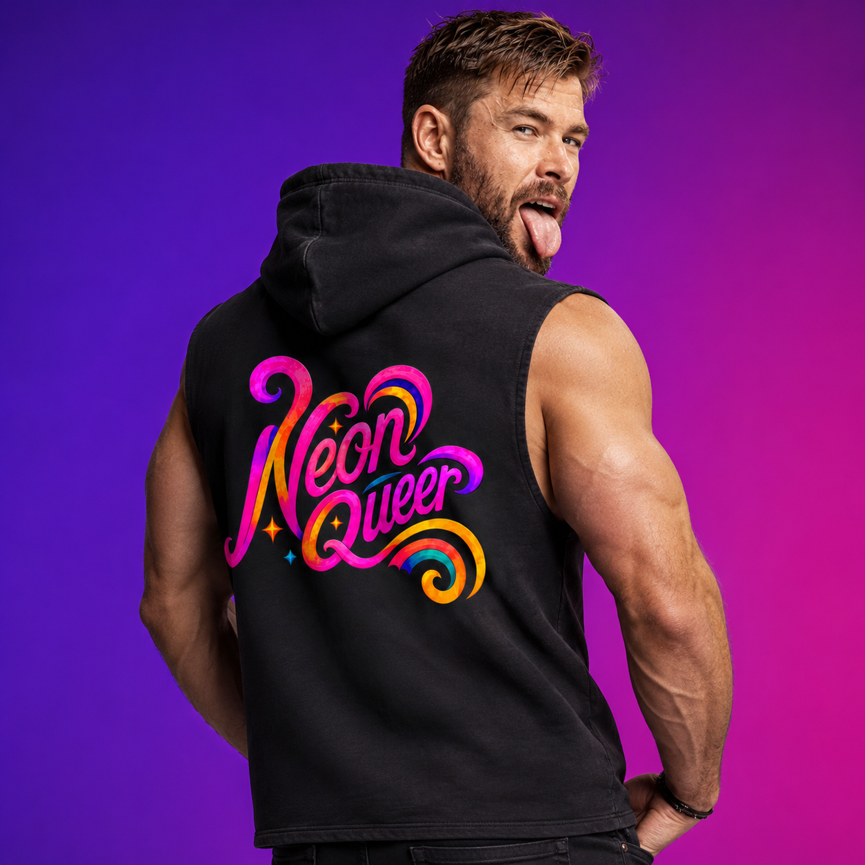 Gaylantis: Neonqueer | Sleeveless Hoodie