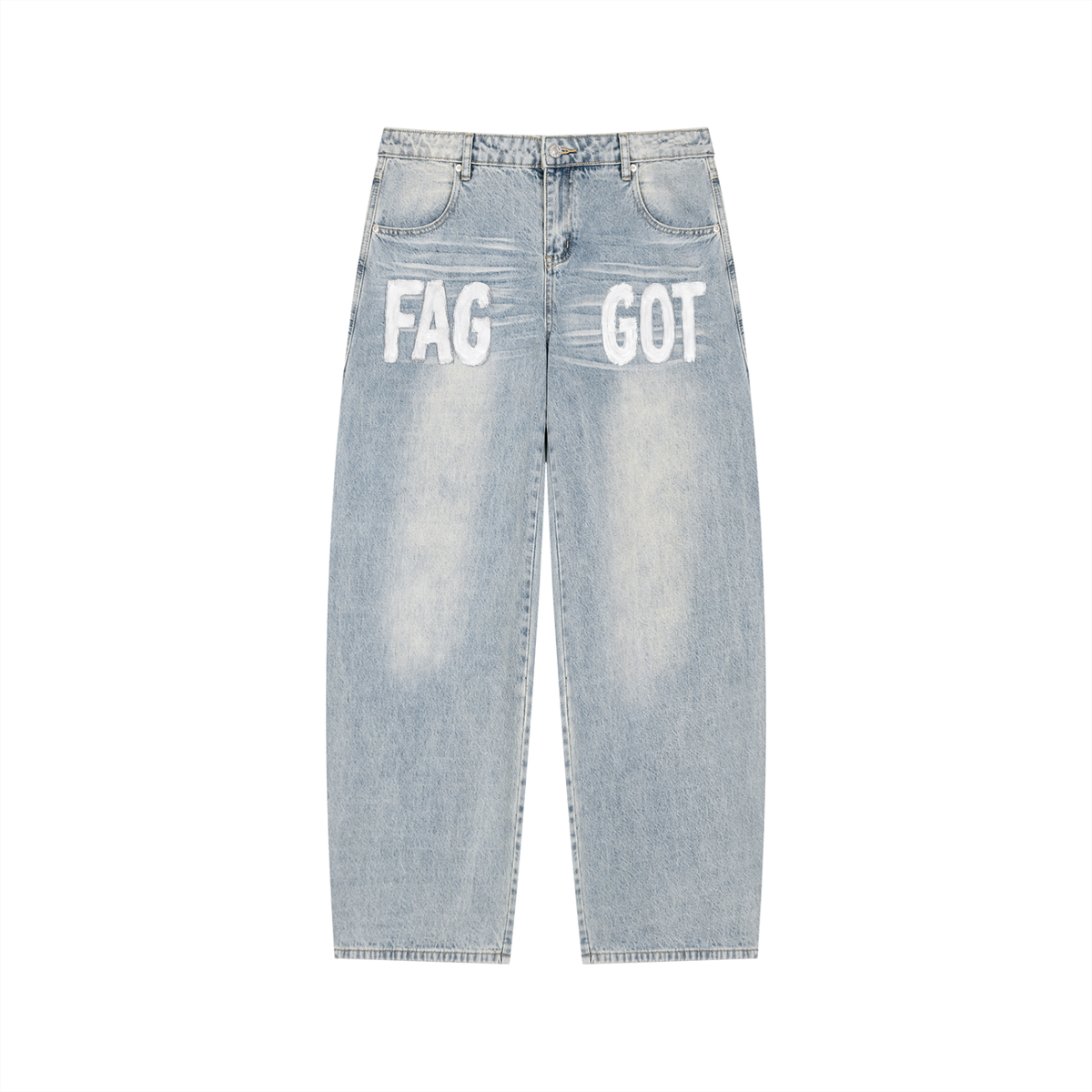 NeonQueer,FAGGOT,WideLegJeans,QueerFashion,LGBTQClothing,StatementDenim,Streetwear,AlternativeFashion,VintageWash,QueerStyle