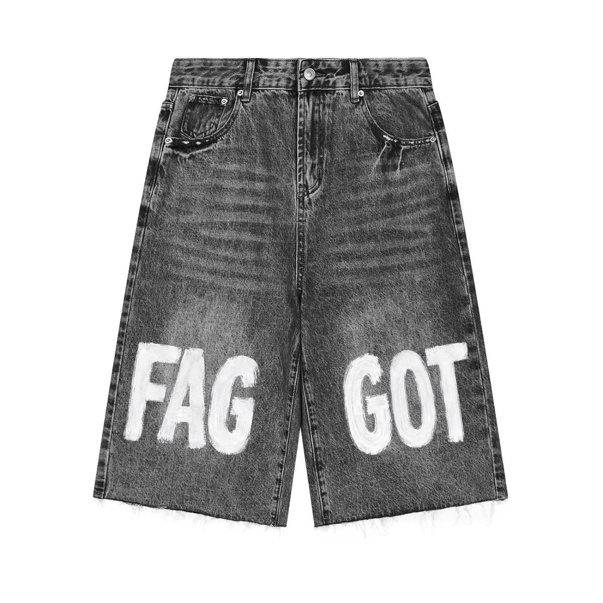 NeonQueer,FAGGOT,DenimShorts,WideLegShorts,QueerFashion,LGBTQClothing,StatementShorts,Streetwear,AlternativeFashion,QueerStyle