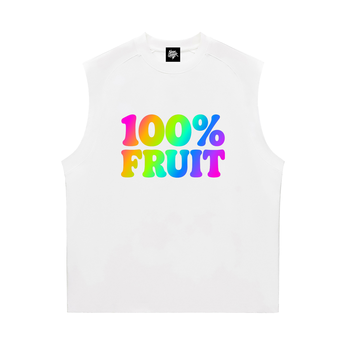 NeonQueer,100PercentFruit,QueerFashion,LGBTQClothing,PrideStyle,RainbowStyle,StatementTank,QueerStyle,AlternativeStreetwear,GayStyle