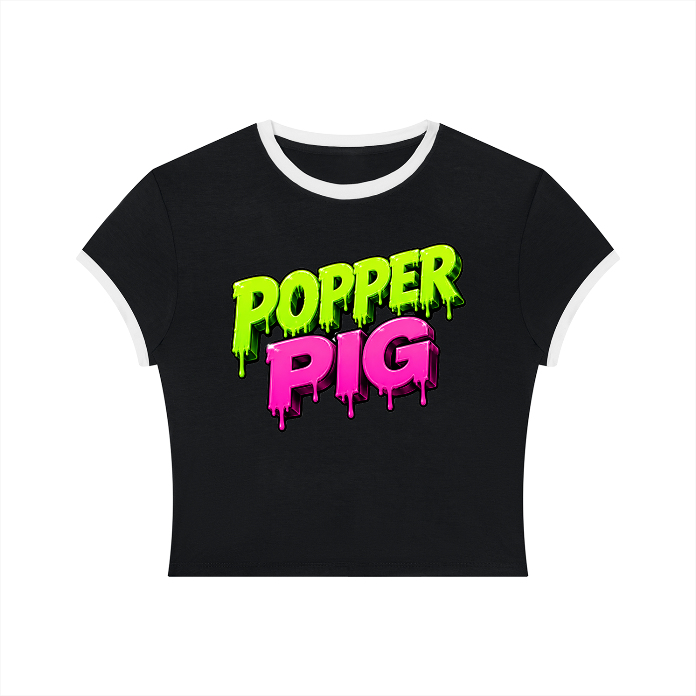 80s Anarchy: Popper Pig | Crop Ringer Tee