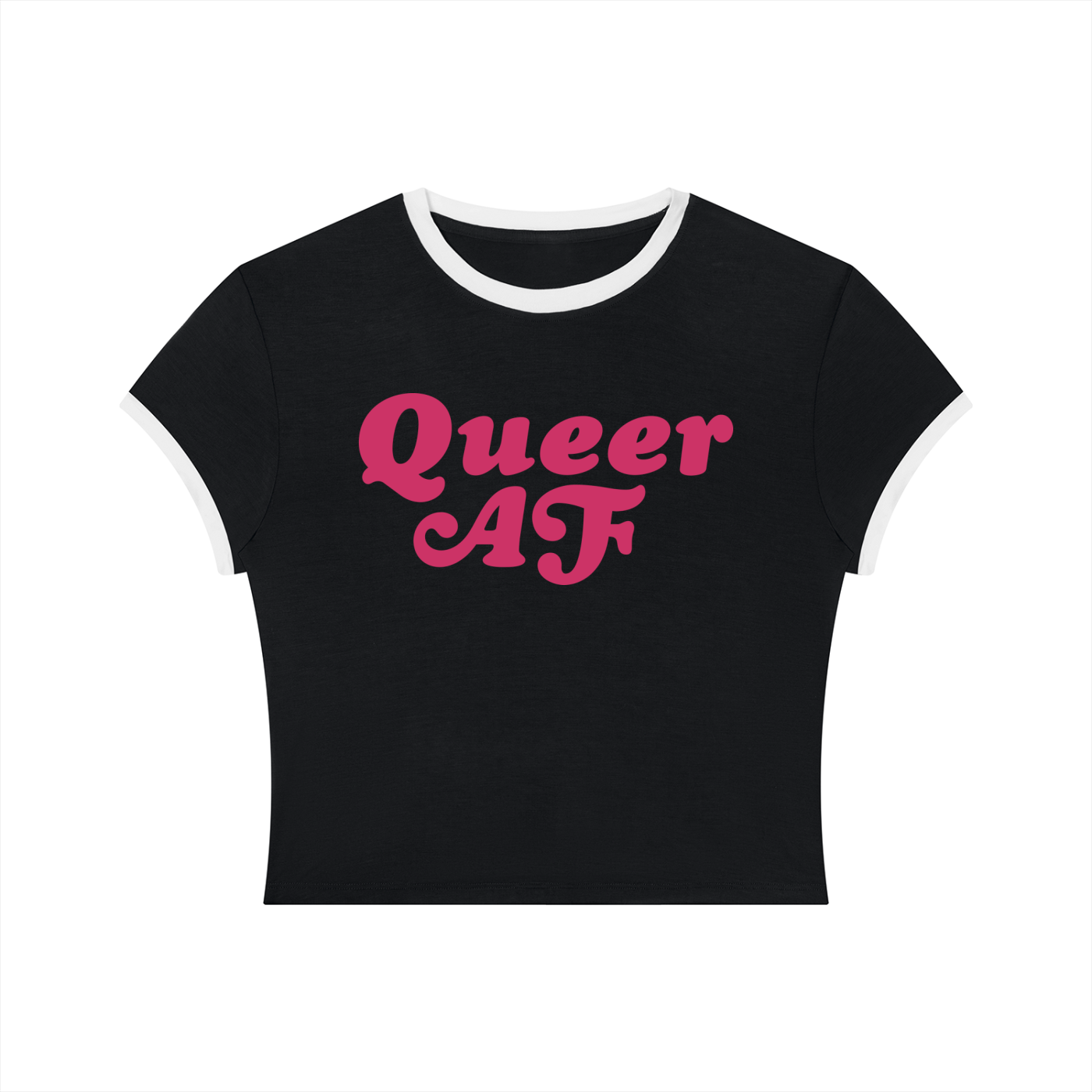 Queer Quotes: Queer AF | Crop Ringer Tee
