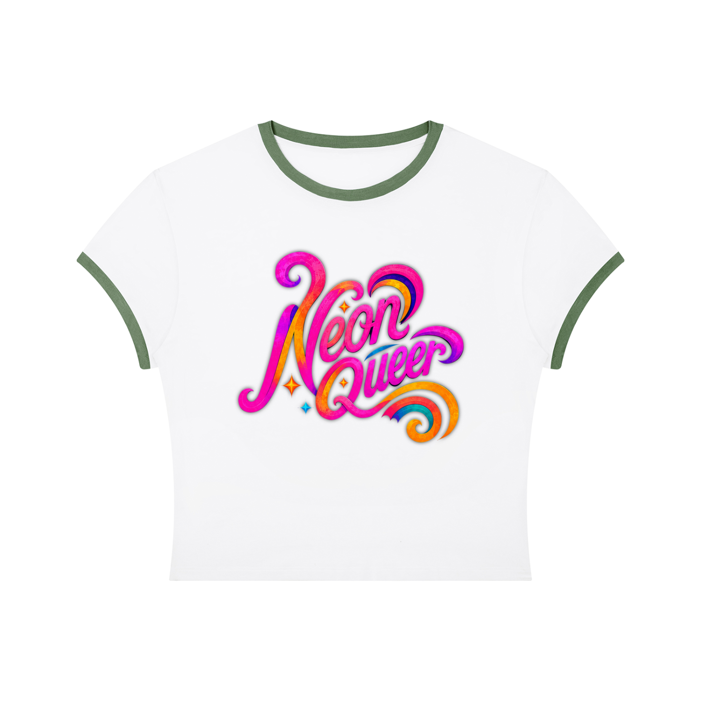 Gaylantis: Neonqueer | Crop Ringer Tee