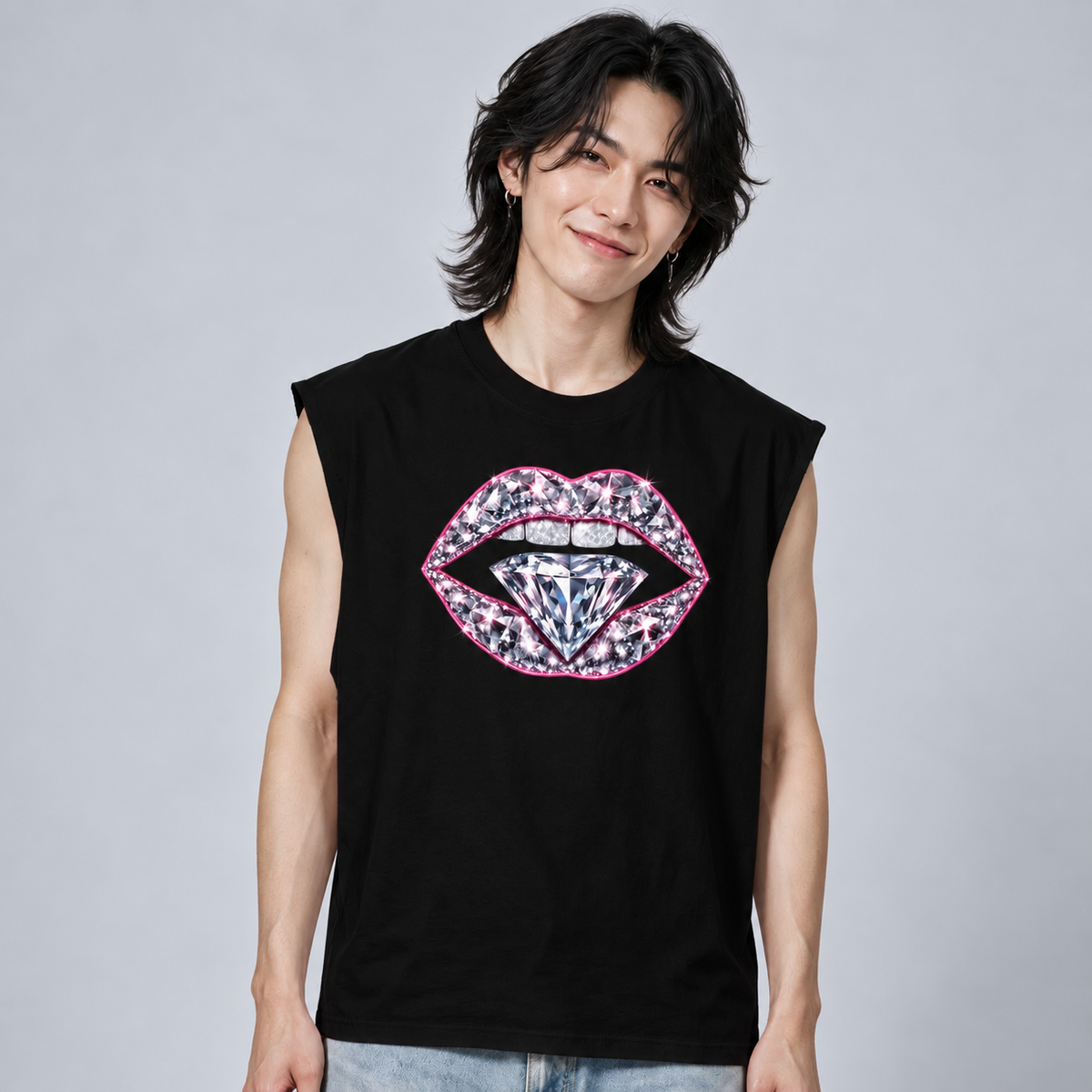 Sparkle Tits | Raw Edge Cotton Tank Top