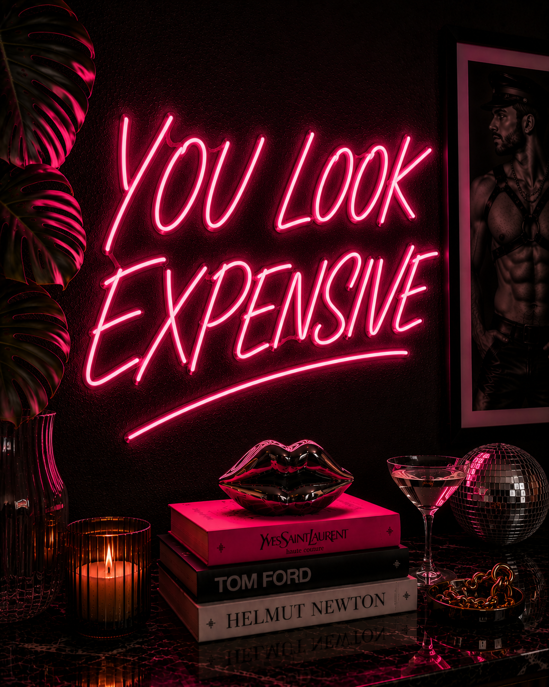 You Look Expensive Neon Sign (Script)