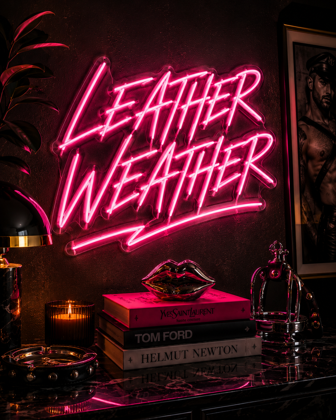 Leather Weather Neon Sign