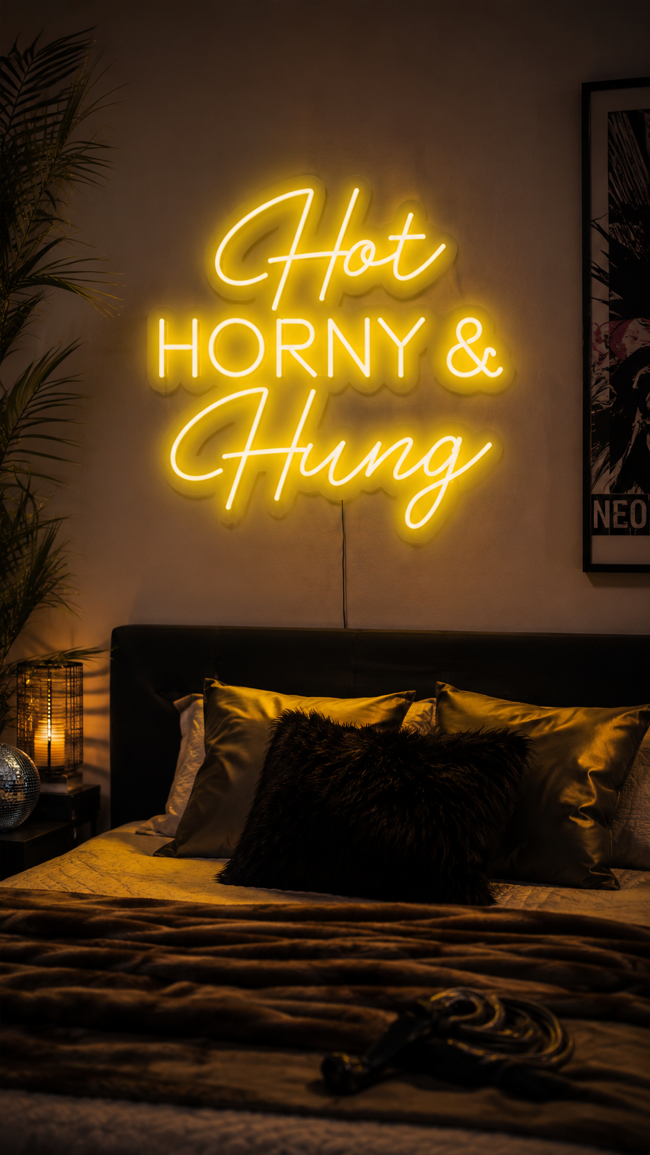 Hot, Horny & Hung Neon Sign