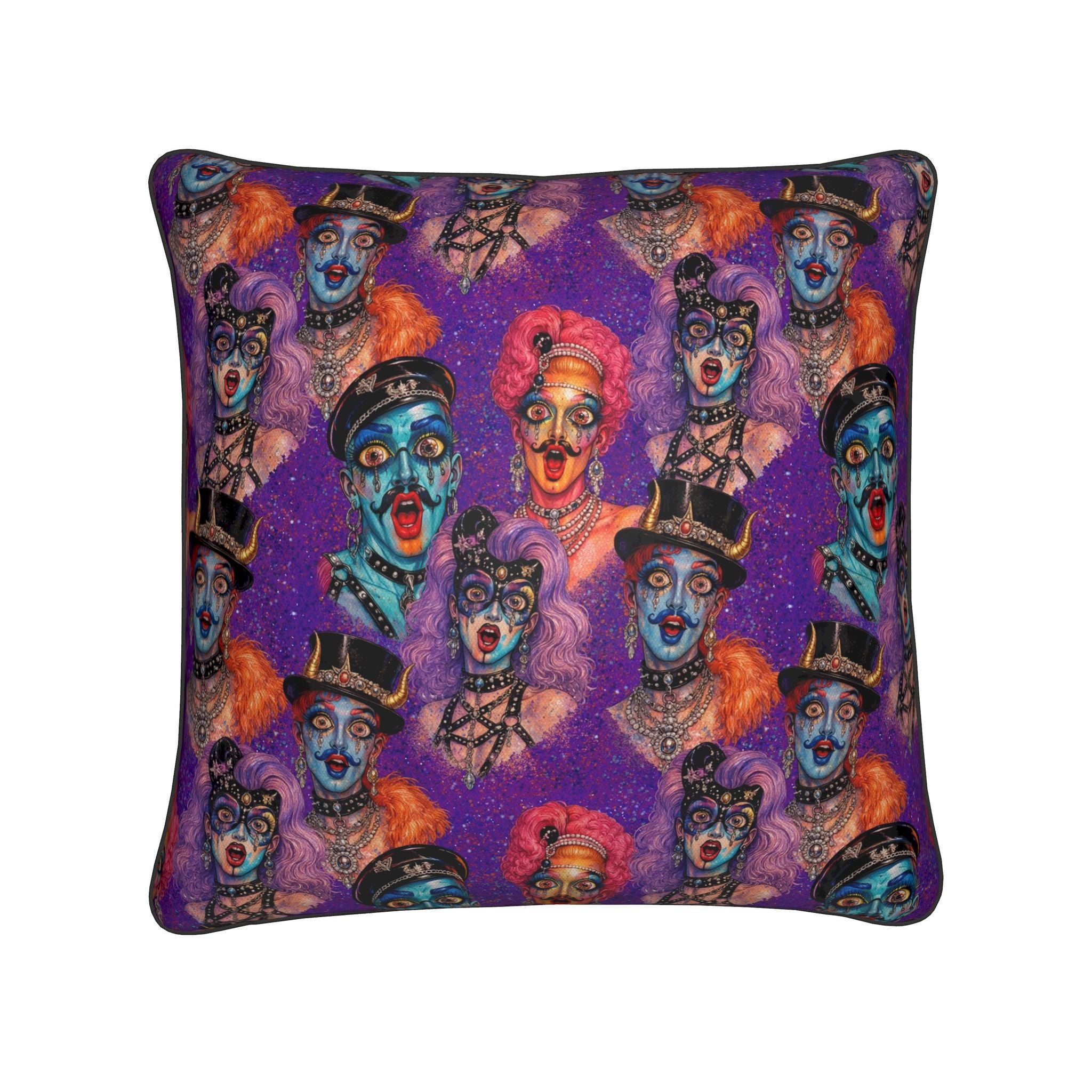 NQ Universe Pattern: Icons on Acid | Cushion