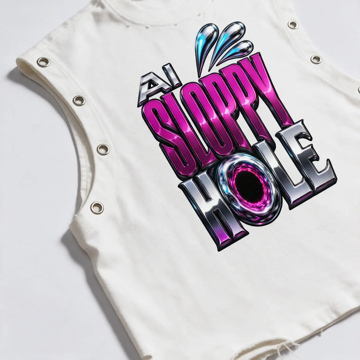 AI Sloppy Hole | Distressed Grommet Eyelet Tank Top