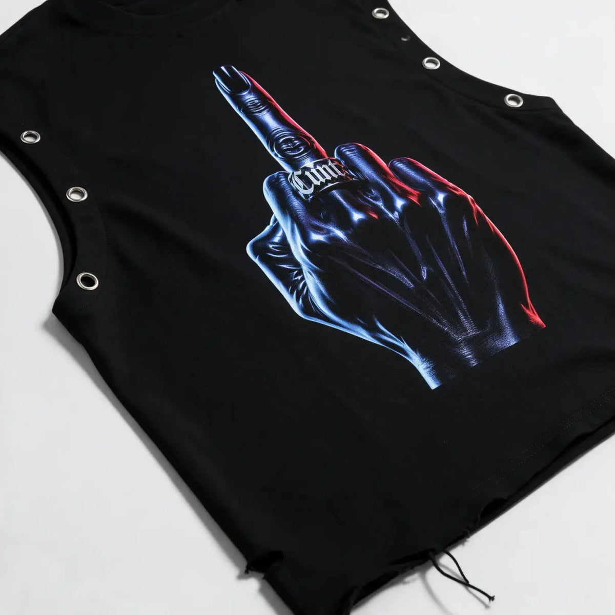 C*NT Flip | Distressed Grommet Eyelet Tank Top