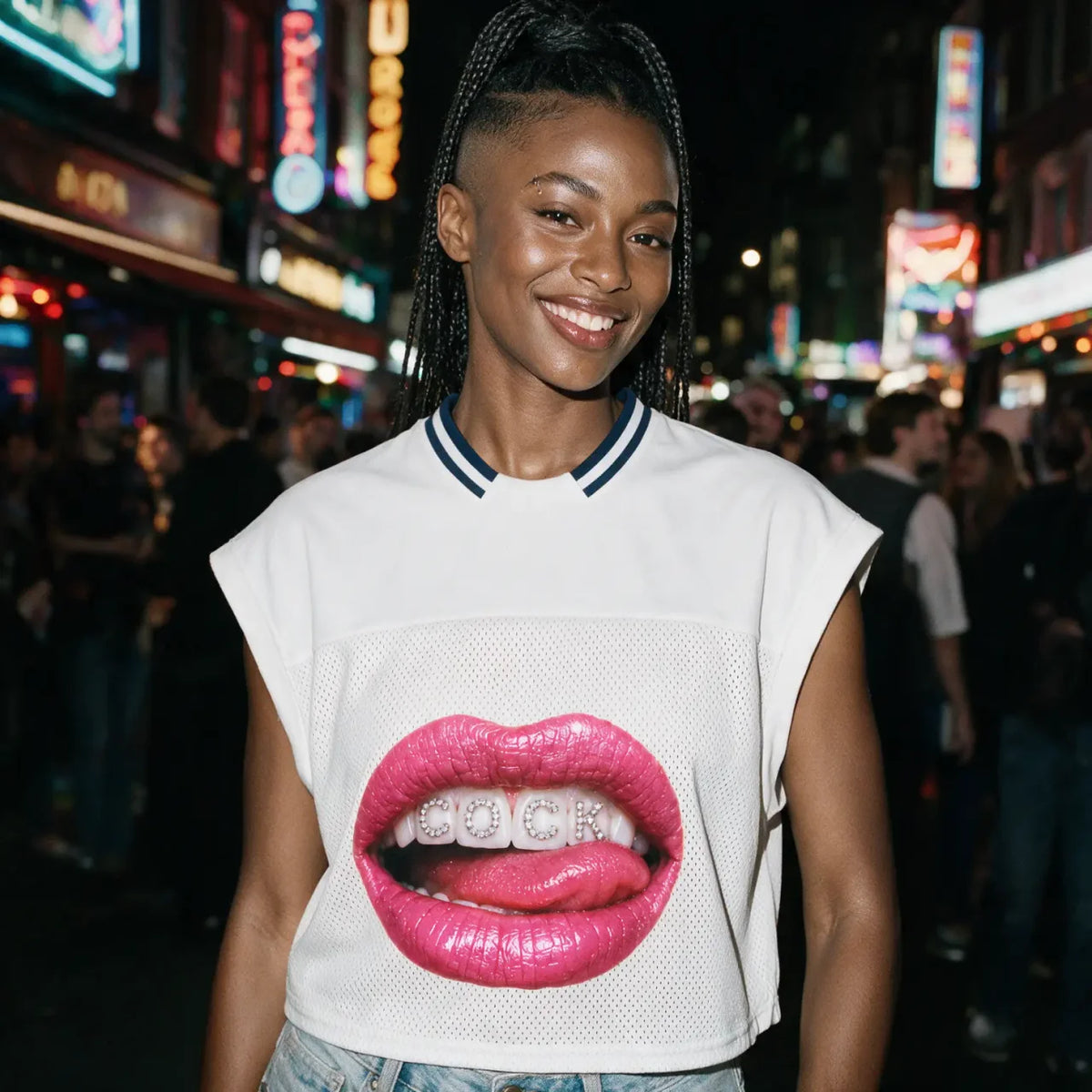 Licky Lips | Loose Sleeveless Mesh T-Shirt