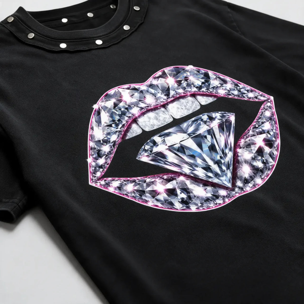 Rich Bitch | Unisex Washed Boxy Studded T-Shirt