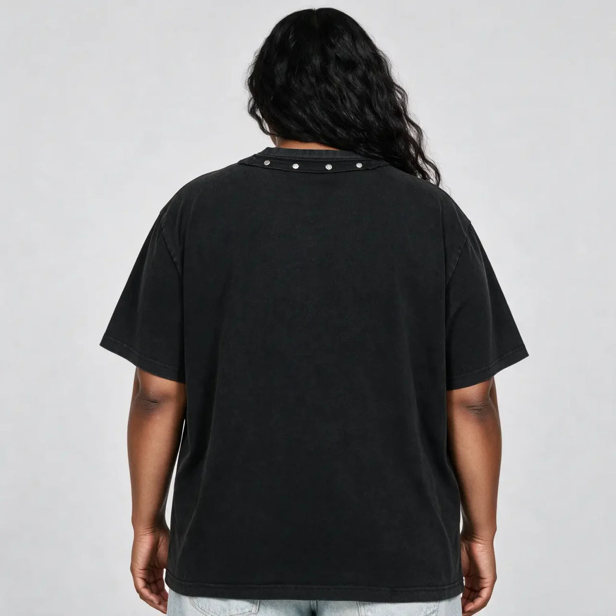 Rich Bitch | Unisex Washed Boxy Studded T-Shirt