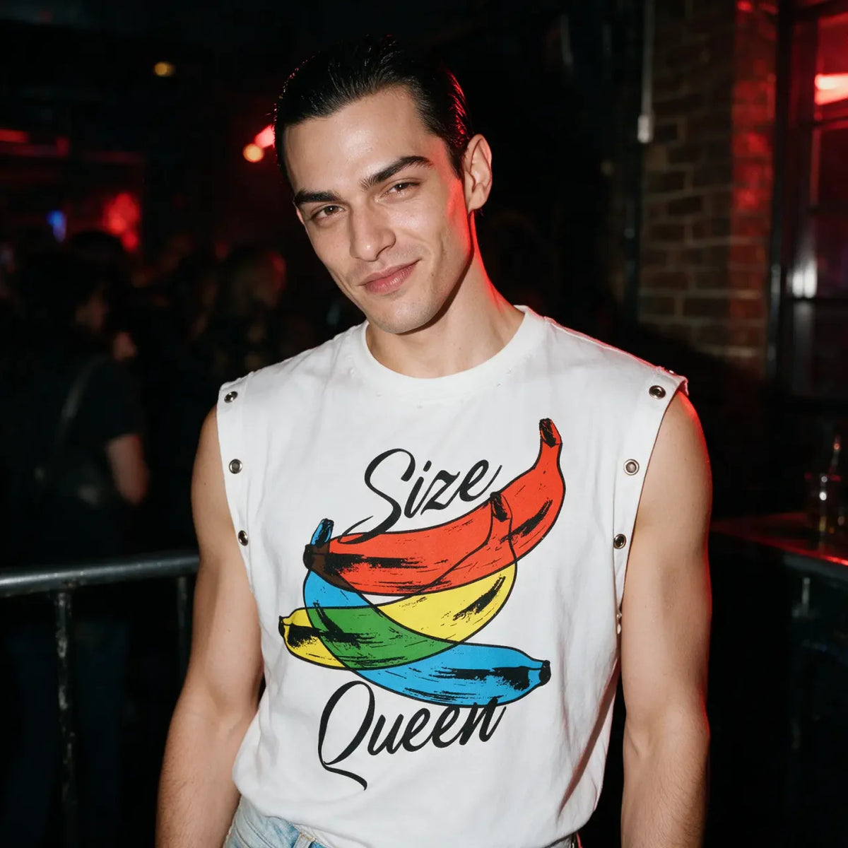NeonQueer,SizeQueen,DistressedTankTop,EyeletTankTop,QueerFashion,LGBTQClothing,StatementClothing,CampHumour,AlternativeStreetwear,QueerStyle