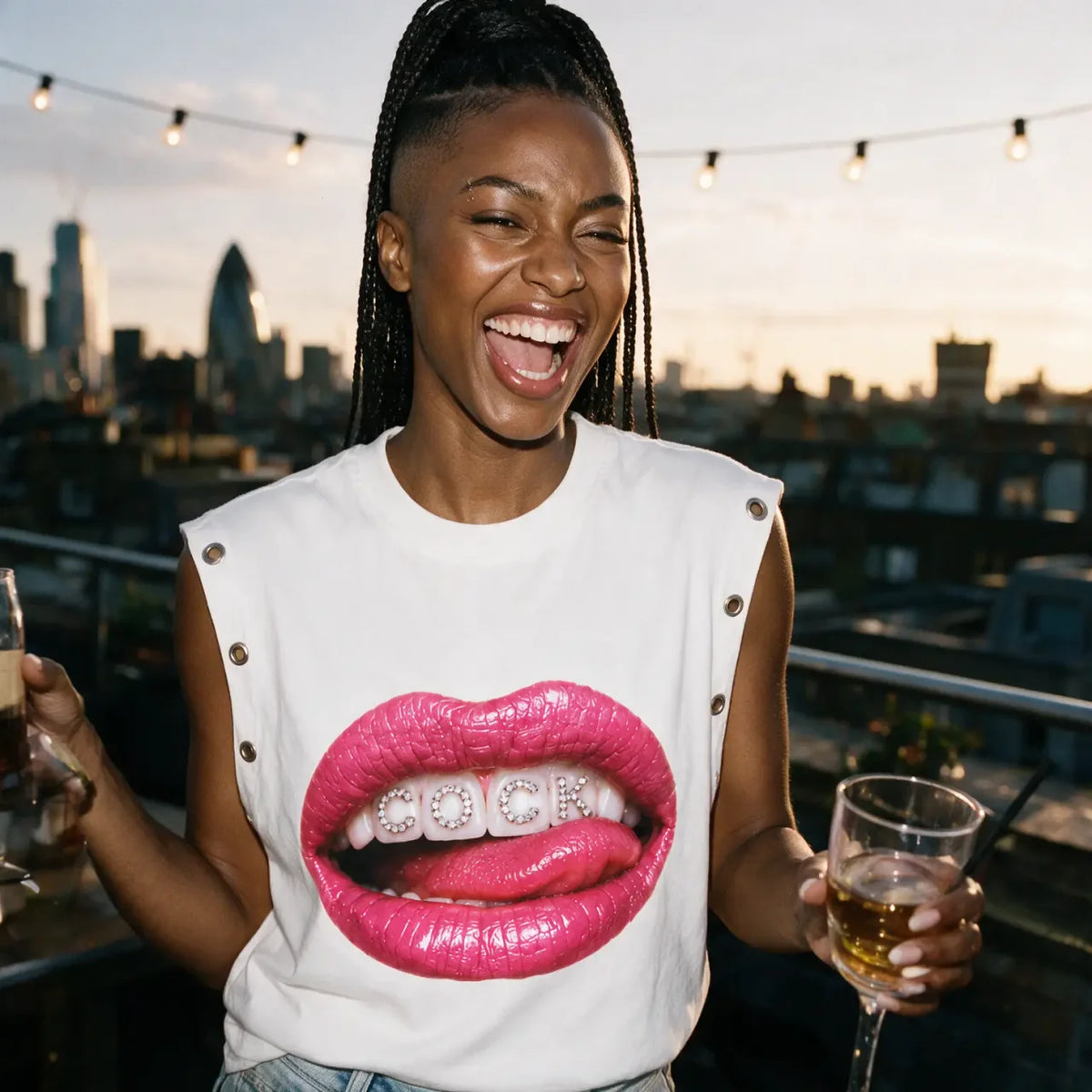 Licky Lips | Distressed Grommet Eyelet Tank Top