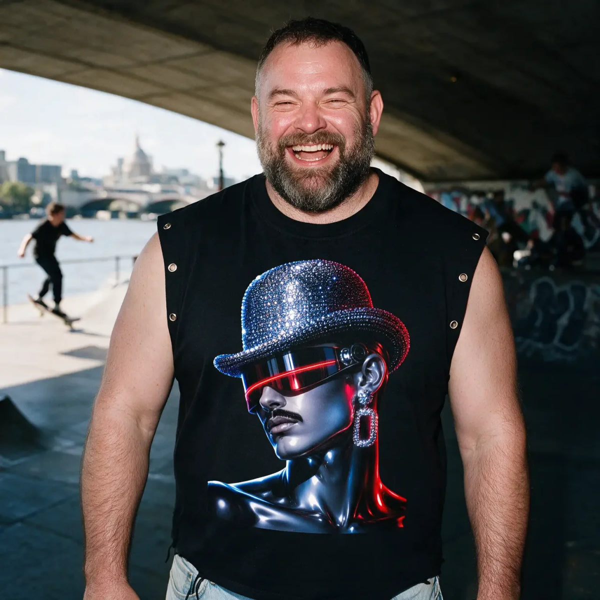 NeonQueer,ShadyGrace,DistressedTankTop,EyeletTankTop,QueerFashion,LGBTQClothing,StatementClothing,AlternativeStreetwear,CyberStyle,QueerStyle