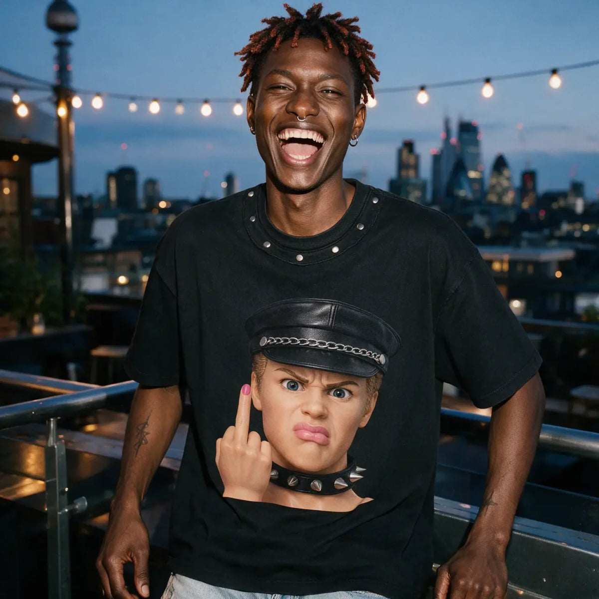 Kenny Flip | Unisex Washed Boxy Studded T-Shirt