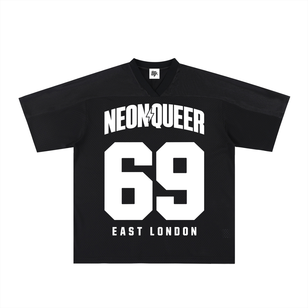 NeonQueer,69er,SoccerJersey,MeshJersey,QueerFashion,LGBTQClothing,QueerStreetwear,EastLondonStyle,RetroSportswear,StatementJersey