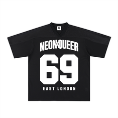 NeonQueer,69er,SoccerJersey,MeshJersey,QueerFashion,LGBTQClothing,QueerStreetwear,EastLondonStyle,RetroSportswear,StatementJersey