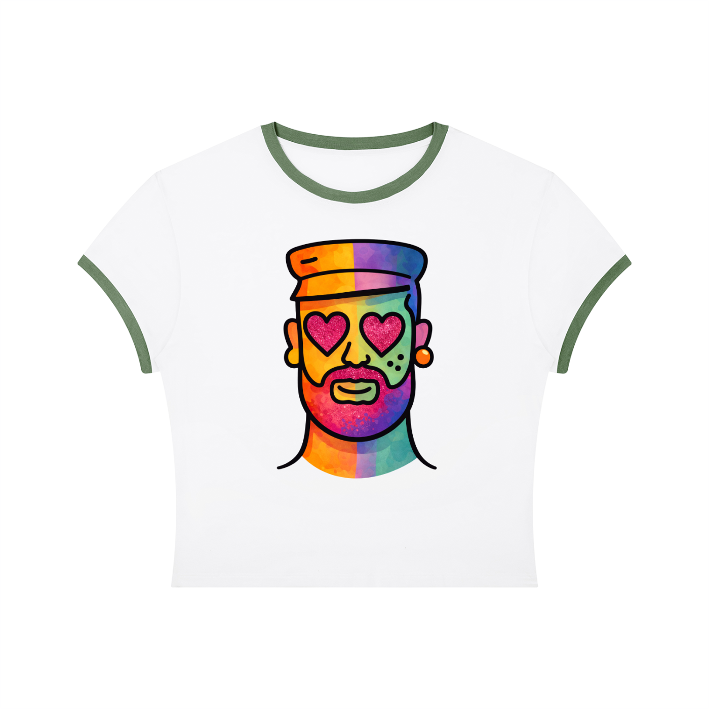 Proud Portraits: Leather Bear | Crop Ringer Tee