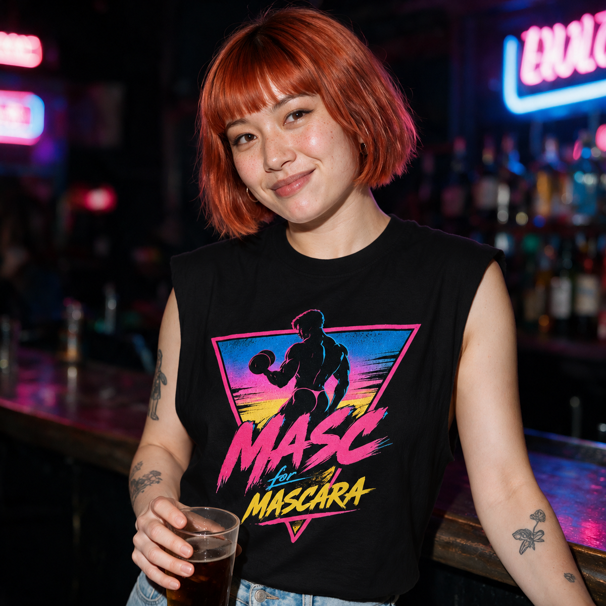Masc for Mascara 80's Edition | Raw Edge Cotton Tank Top