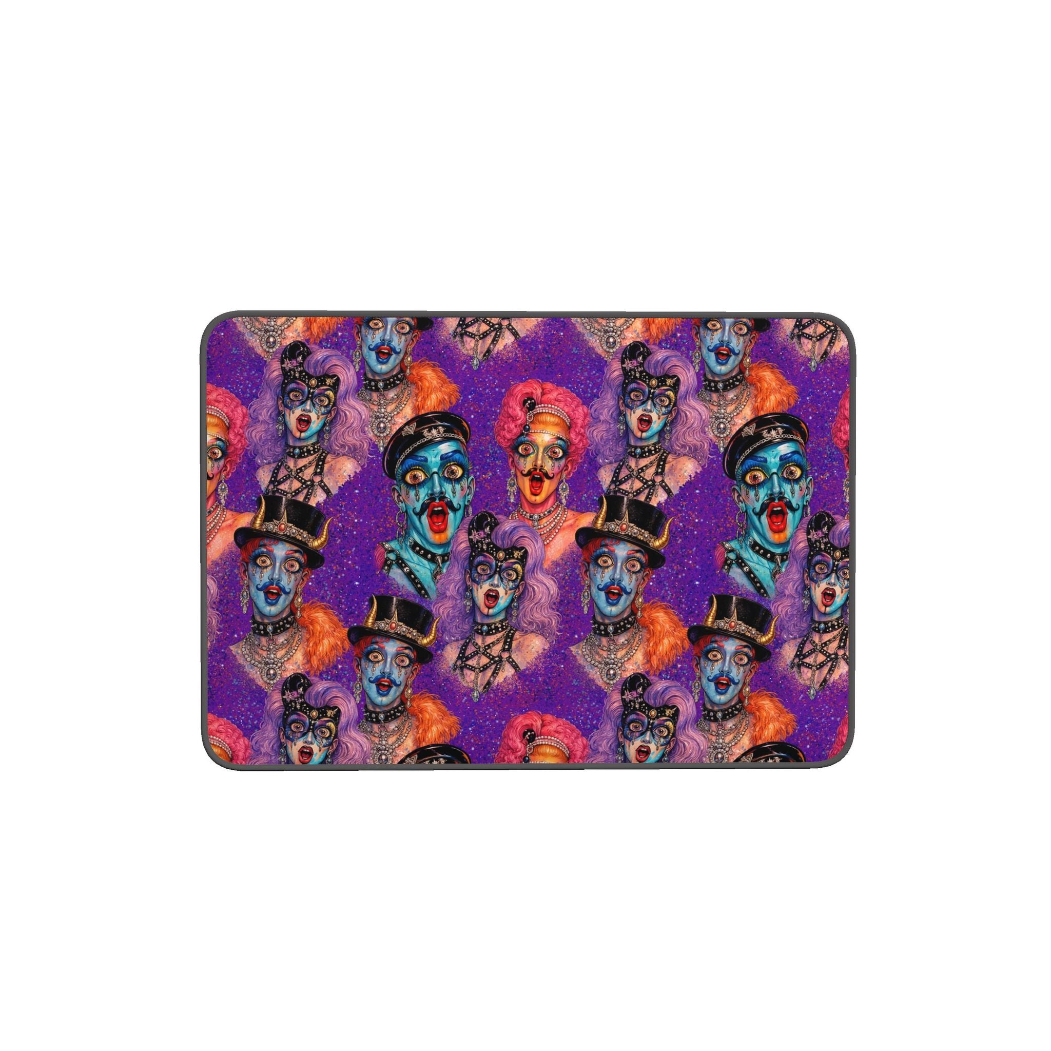 NQ Universe Pattern Icons on Acid bath mat detail