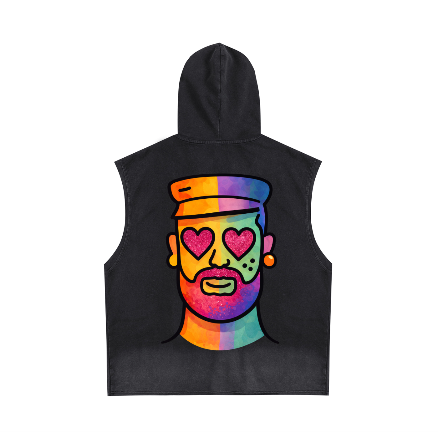 Proud Portraits: Leather Bear | Sleeveless Hoodie