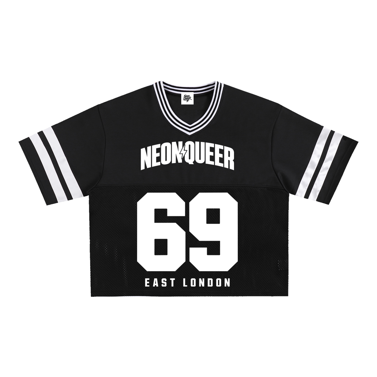 NeonQueer,69er,QueerStreetwear,QueerFashion,LGBTQClothing,MeshTShirt,BoxyTShirt,StatementTee,CampFashion,EastLondonStyle