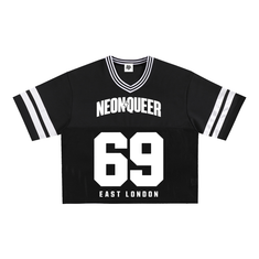 NeonQueer,69er,QueerStreetwear,QueerFashion,LGBTQClothing,MeshTShirt,BoxyTShirt,StatementTee,CampFashion,EastLondonStyle