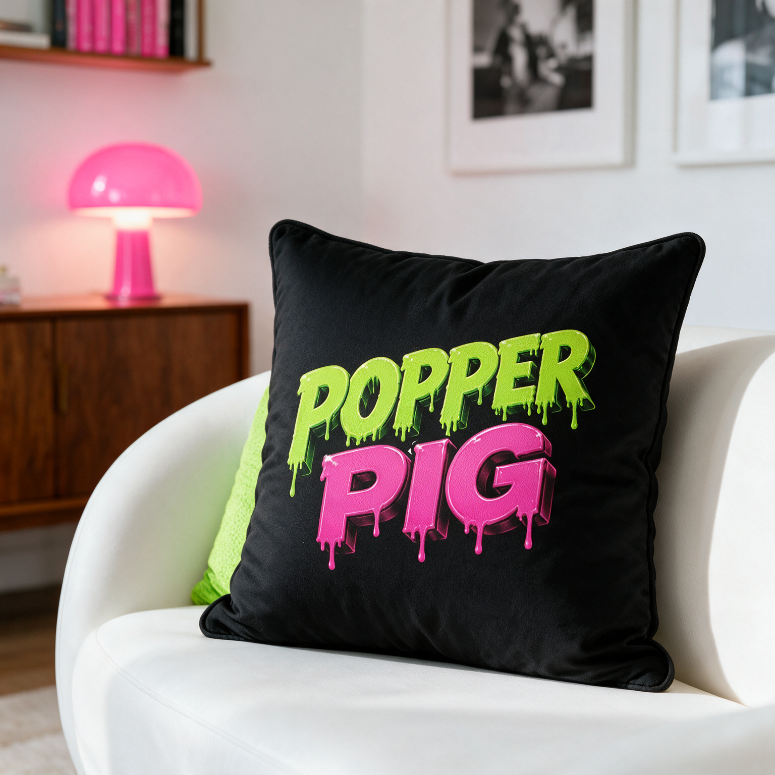 80s Anarchy: Popper Pig | Cushion
