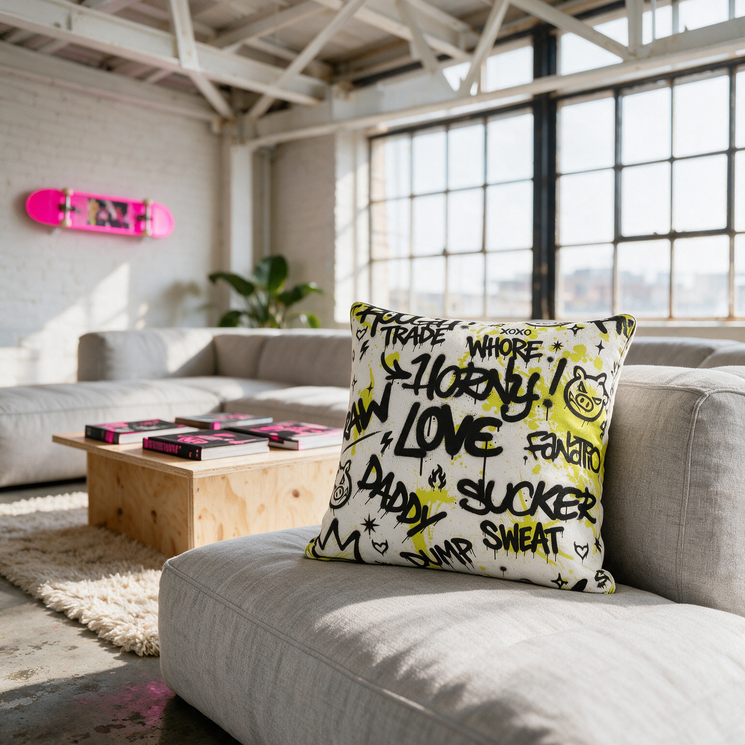 NQ Universe Pattern: Queer Graffiti | Cushion