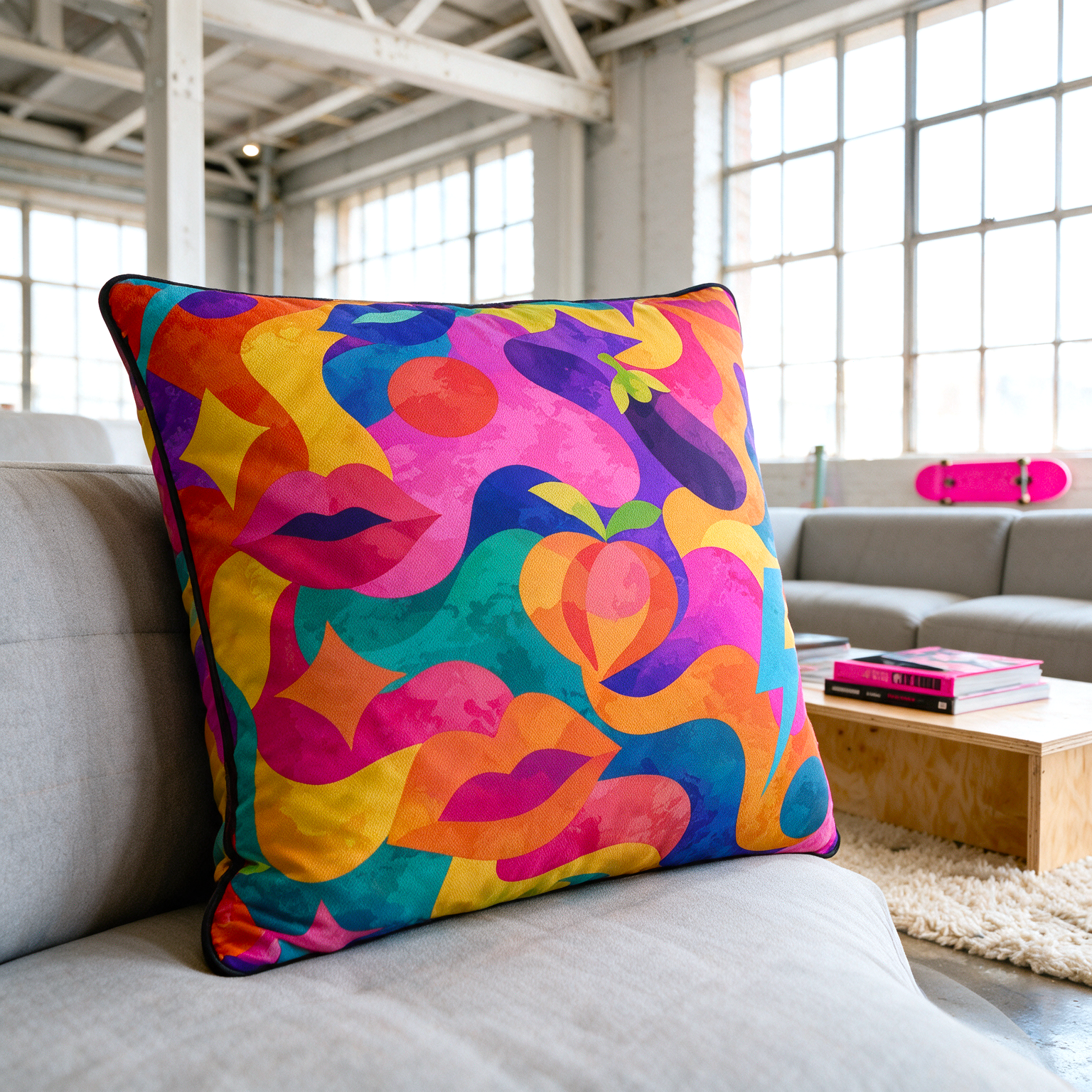 NQ Universe Pattern: Pop Psychedelic | Cushion