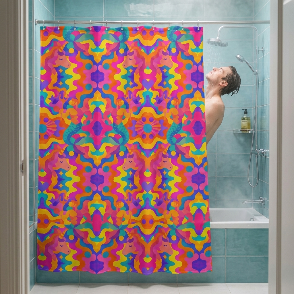 Shower Curtain | NQ Universe Pattern: Atlantis Utopia