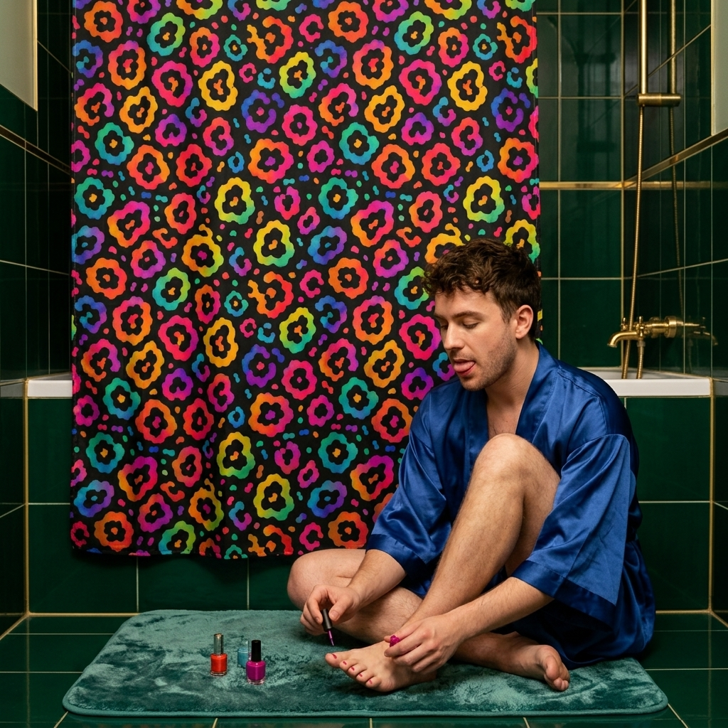Shower Curtain | NQ Universe Pattern: Spectrum Leopard