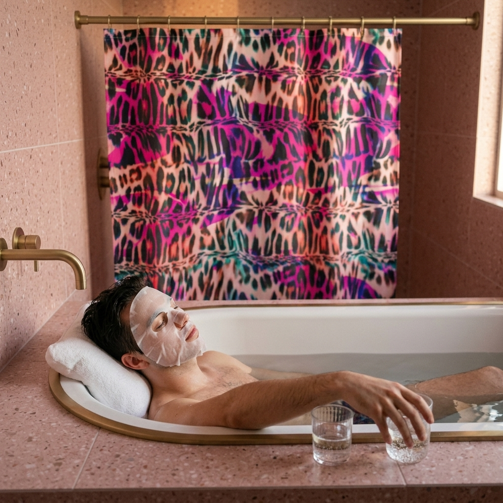 Shower Curtain | NQ Universe Pattern: Hyperpop Leopard