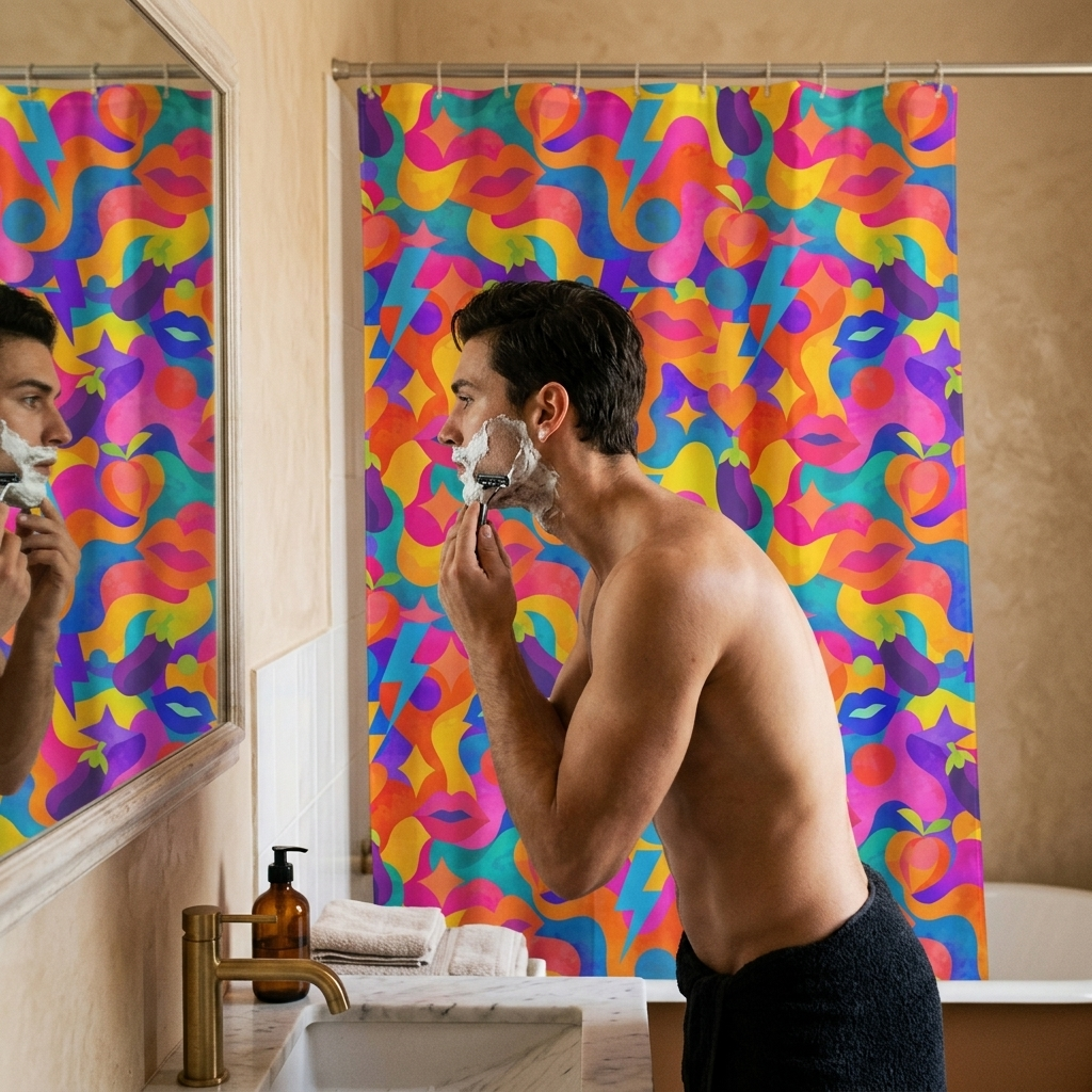 Shower Curtain | NQ Universe Pattern: Pop Psychedelic