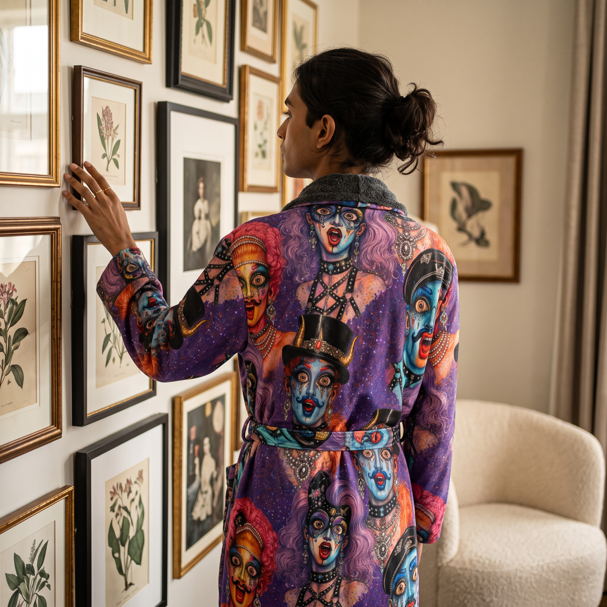 Dressing Gown | NQ Universe Pattern: Icons on Acid