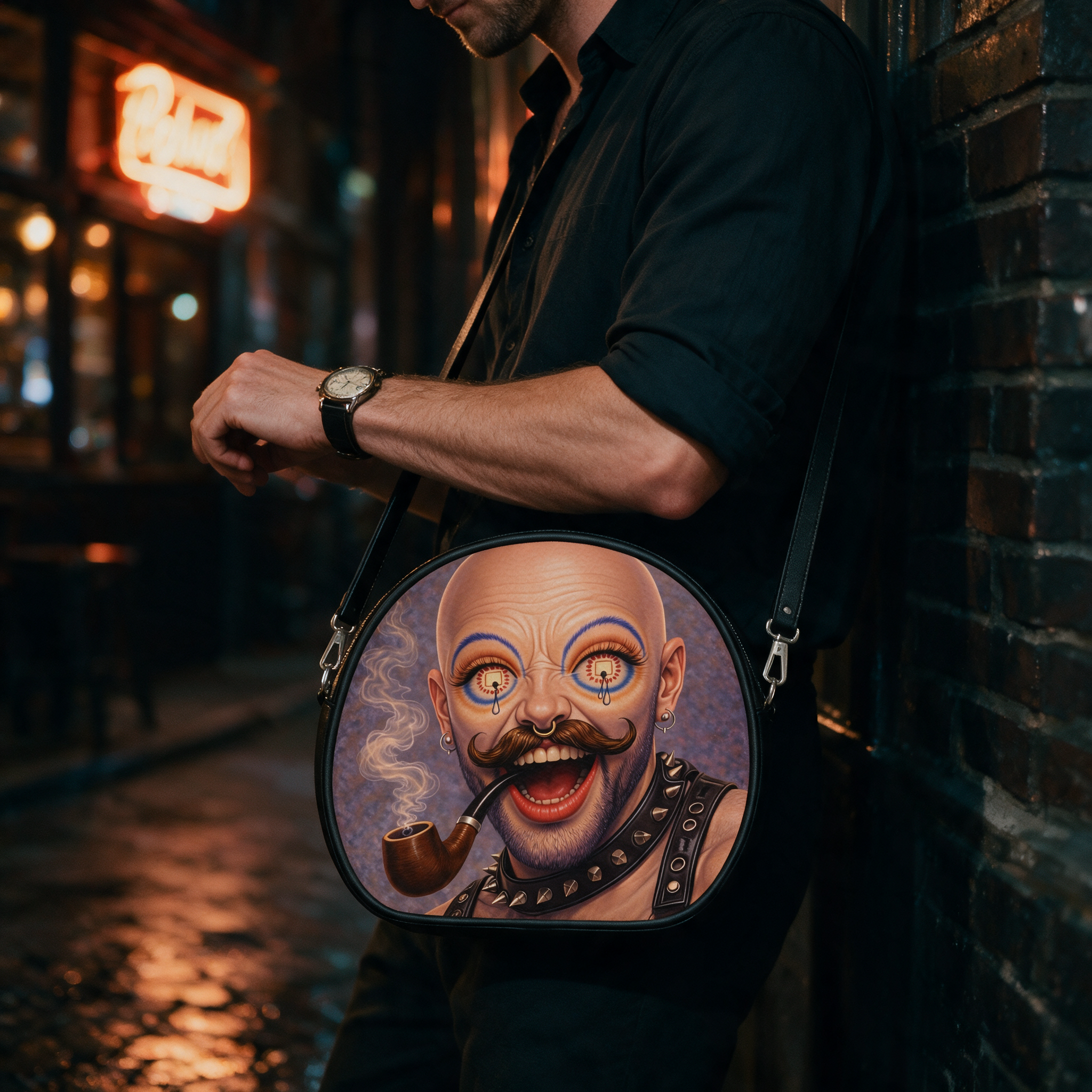 Icons on Acid: Smoke & Sin | Round Shoulder Bag