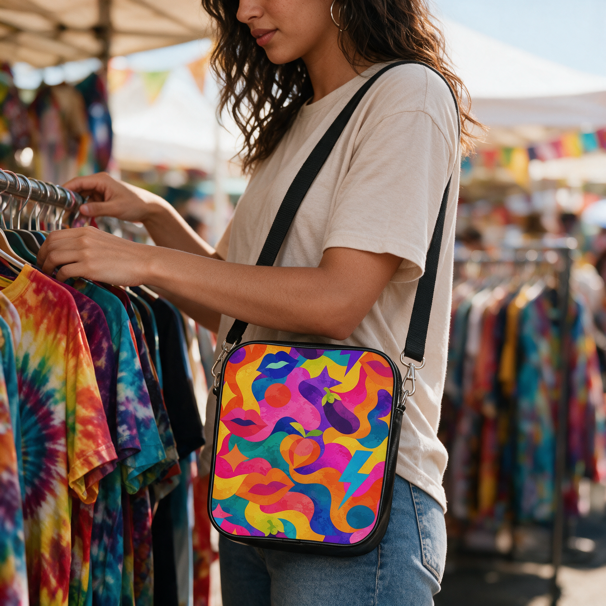 Shoulder Bag | NQ Universe Pattern: Pop Psychedelic