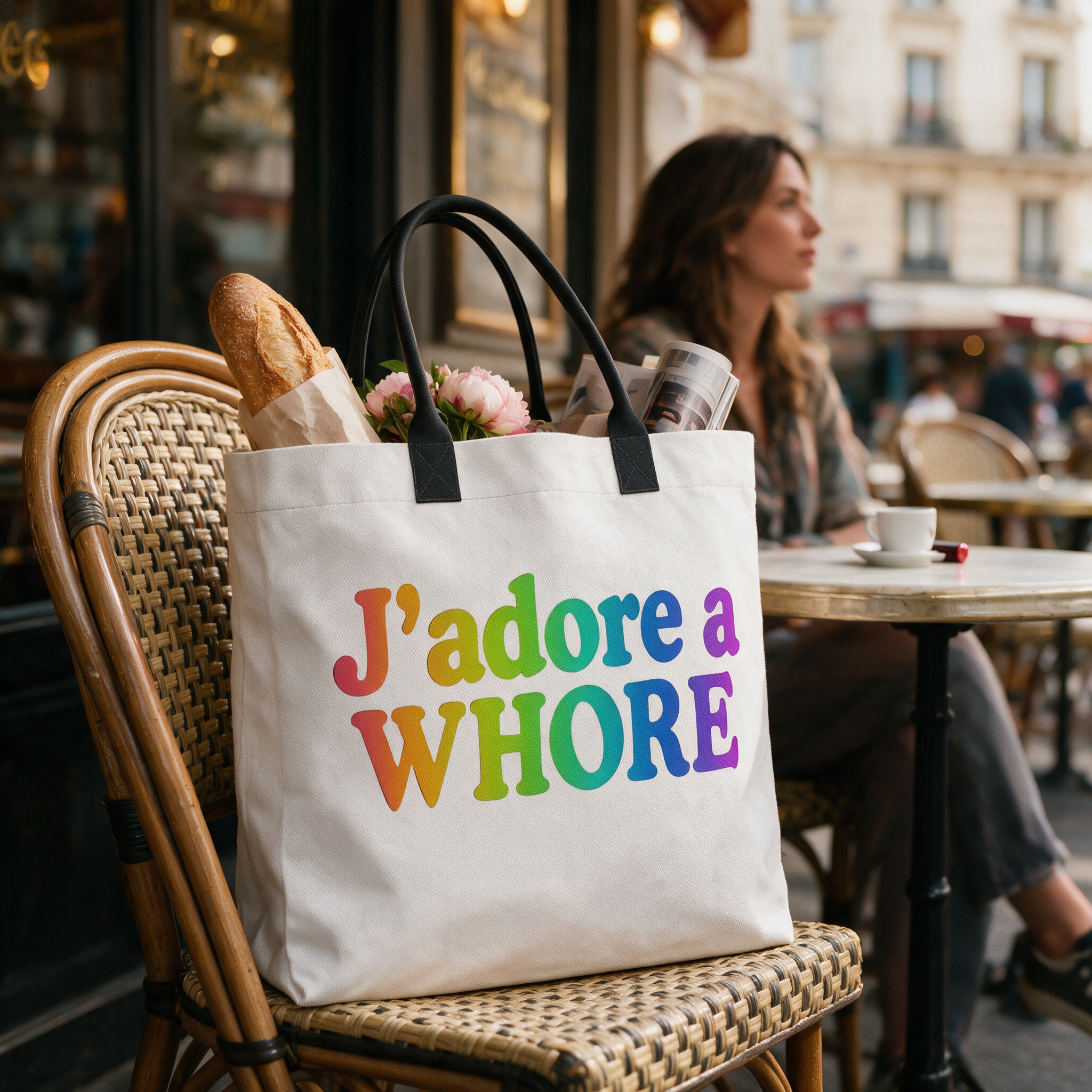 Queer Quotes: J'adore a Wh*re| Tote Bag