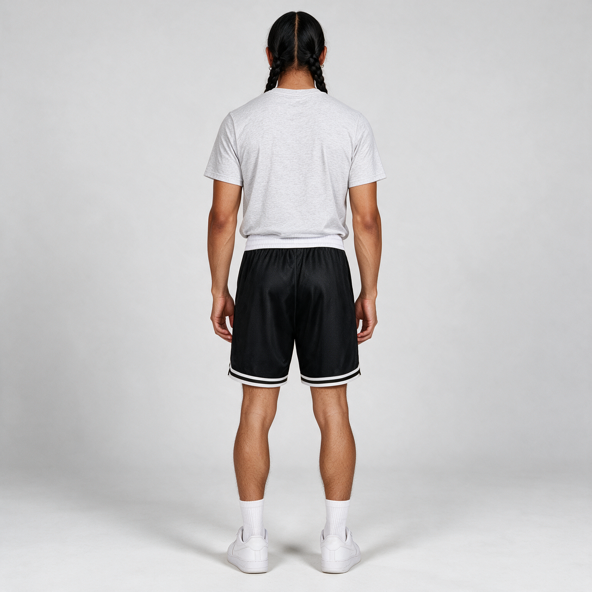 Classic Stripe Trim Basketball Shorts