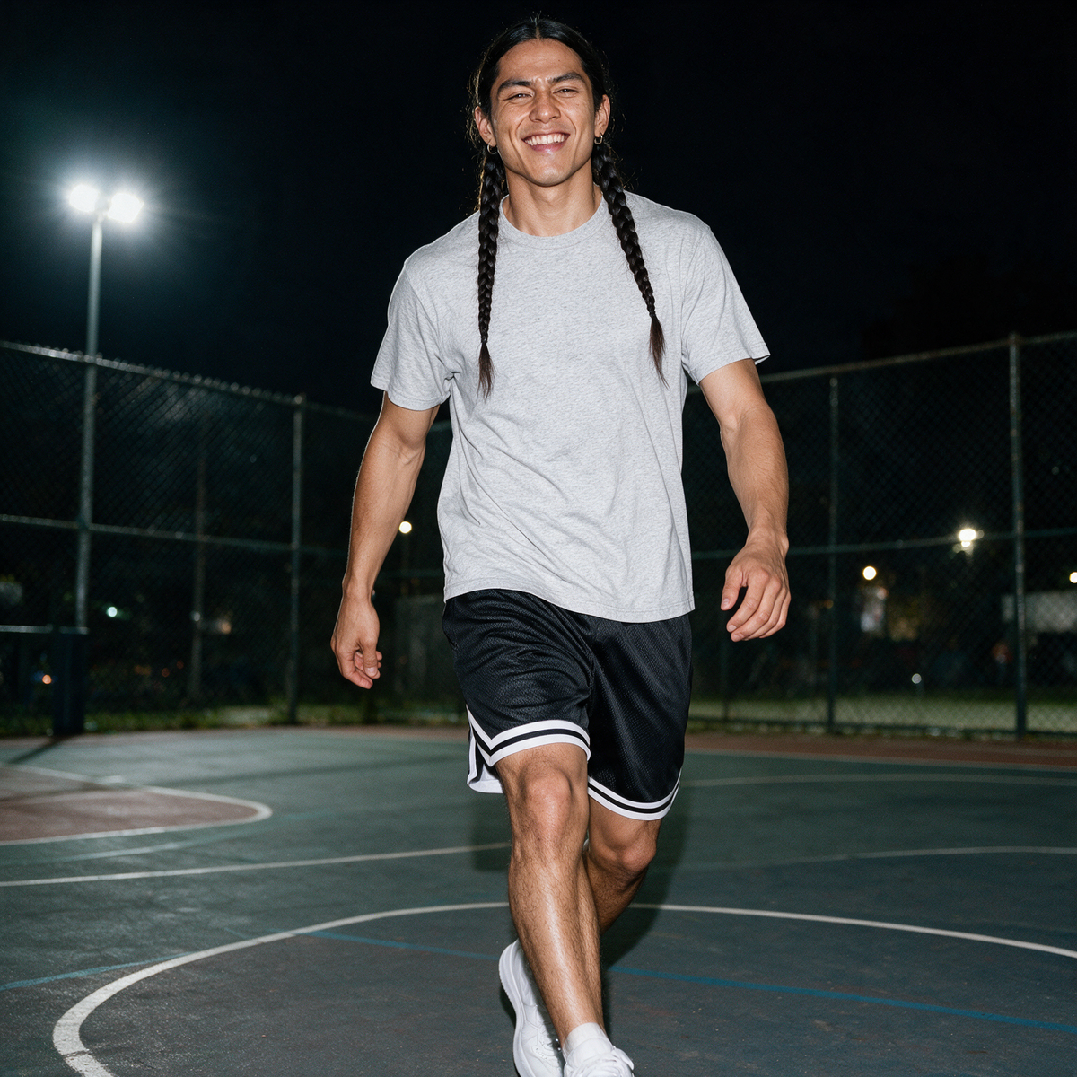 Classic Stripe Trim Basketball Shorts