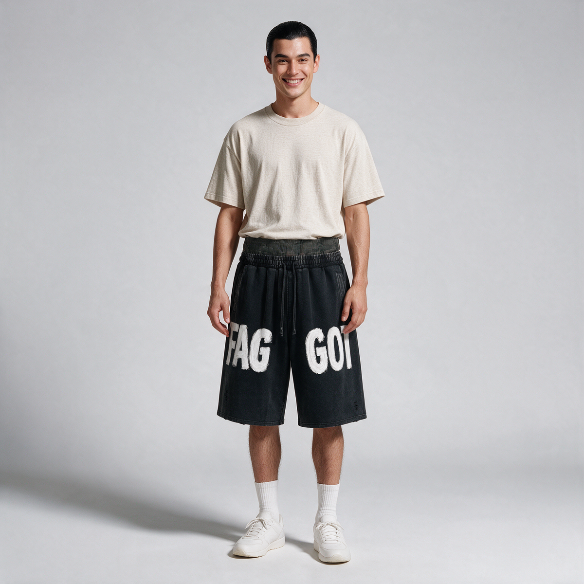 F*GGOT | Vintage Wash Wide Leg Shorts